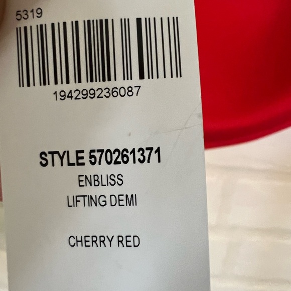 NWT Soma Enbliss Push-up Demi Bra Underwire 38 B Cherry Red Back Hook #0051 - Picture 7 of 8